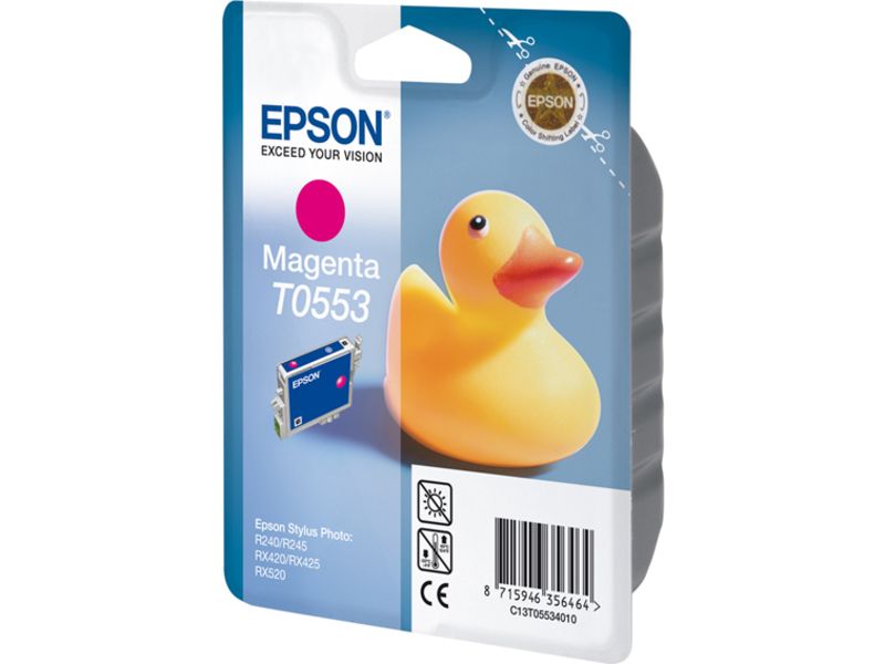 Epson T0553 - 8 ml - magenta - originale - blister - cartouche d'encre - pour Stylus Photo R240, R245, RX420, RX425, RX520