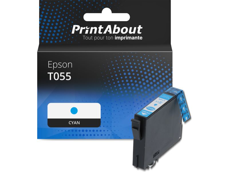 Cartouche compatible Epson T055 (C13T055240) - Cyan