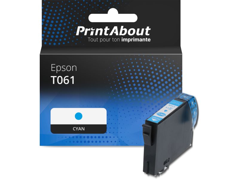 Cartouche compatible Epson T061 (C13T061240) - Cyan