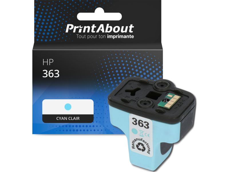 Cartouche compatible HP 363 (C8774EE) - Cyan clair