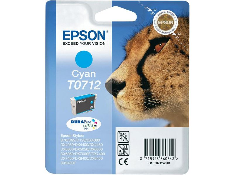 Epson T071 (C13T07124010) Inktcartridge Cyaan