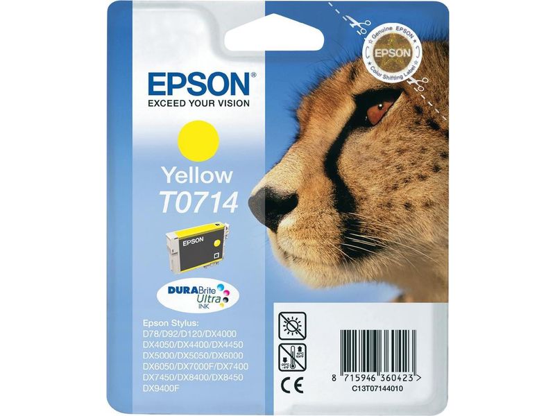 Epson T071 (C13T07144010) Inktcartridge Geel