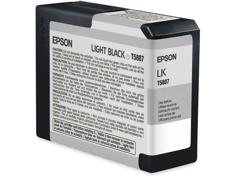 Epson T580 (C13T580700) Inktcartridge Licht-zwart