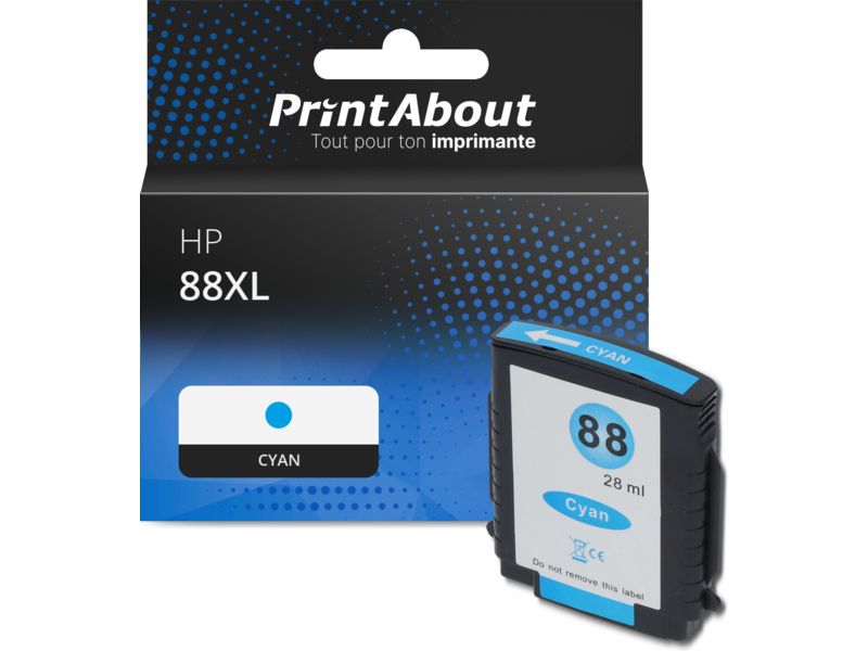 Cartouche compatible HP 88XL (C9391AE) - Cyan - Grande capacité