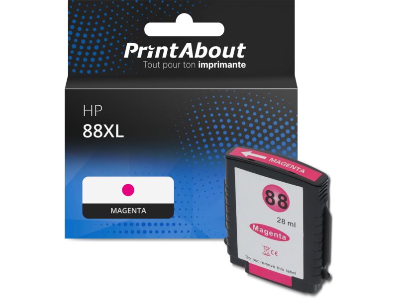 Cartouche compatible HP 88XL (C9392AE) - Magenta - Grande capacité