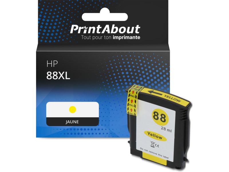 Cartouche compatible HP 88XL (C9393AE) - Jaune - Grande capacité