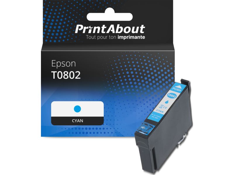 Cartouche compatible Epson T0802 - Cyan