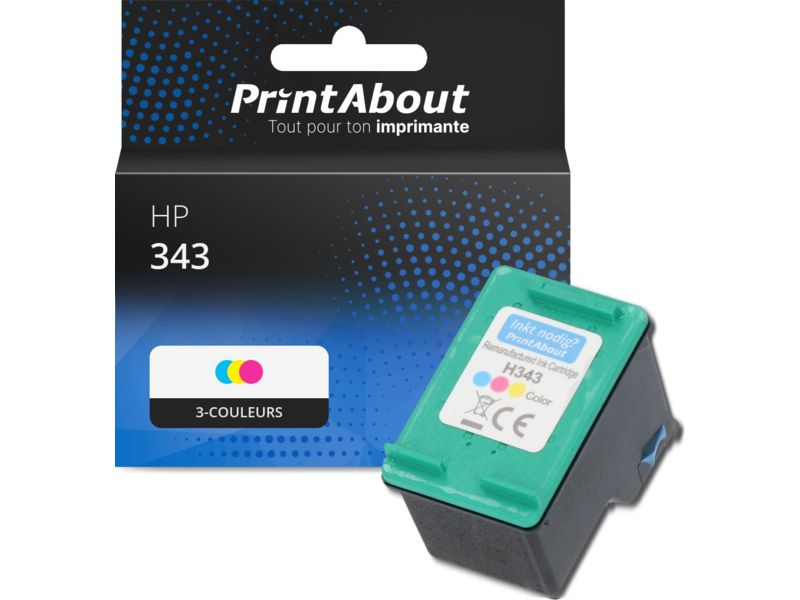 Cartouche compatible HP 343 (C8766EE) - 3-couleurs