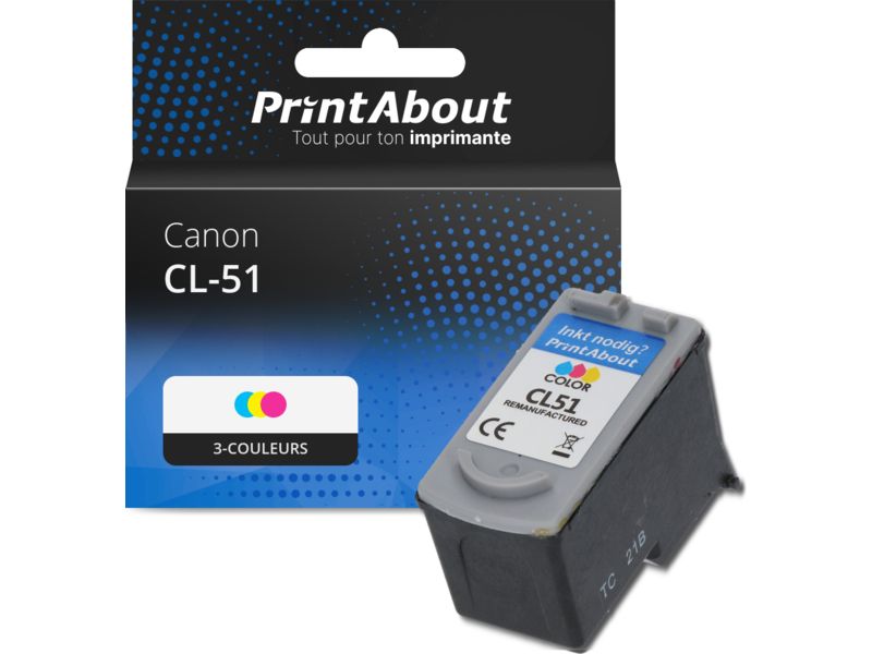Cartouche compatible Canon CL-51 - 3-couleurs - Grande capacité