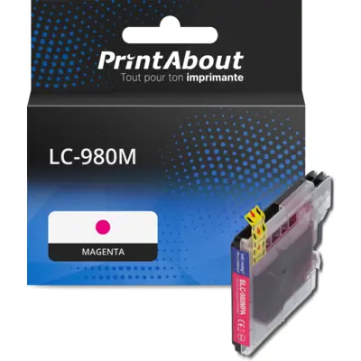 4 Cartouches D'Encre Magenta Compatibles Brother - Réf. B-LC980M-4 - 12ml - Neuf