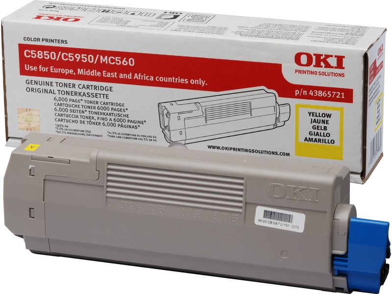 OKI 43865721 Toner Geel