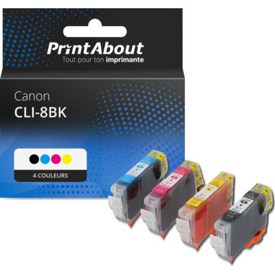 Cartouche compatible Canon CLI-8BK - 4 couleurs - Multipack