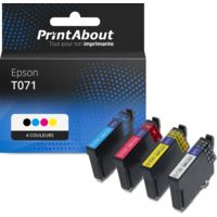 Cartouche compatible Epson T071 (C13T071540) - 4 couleurs - Multipack