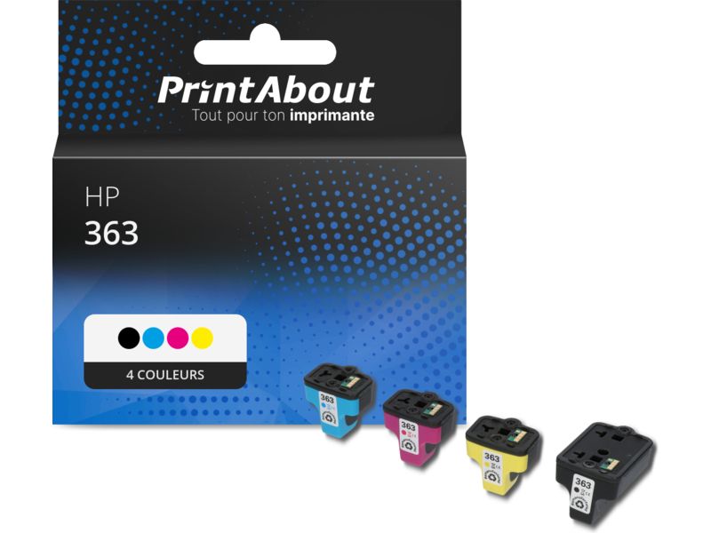 Cartouche compatible HP 363 (C8721EE) - 4 couleurs - Multipack