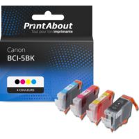 Cartouche compatible Canon BCI-5BK - 4 couleurs - Multipack