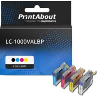 Cartouche compatible Brother LC-1000VALBP - 4 couleurs - Multipack
