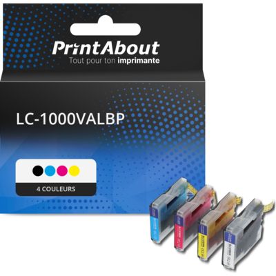 Cartouche compatible Brother LC-1000VALBP - 4 couleurs - Multipack