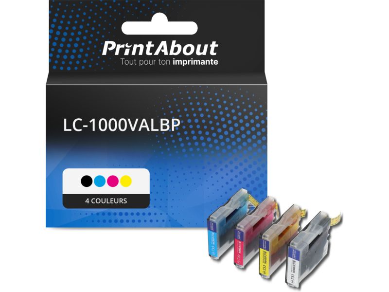 4 Cartouches D'encre Compatibles Brother DCP-135C – Couleurs Multicolores, Neuf Sous Blister