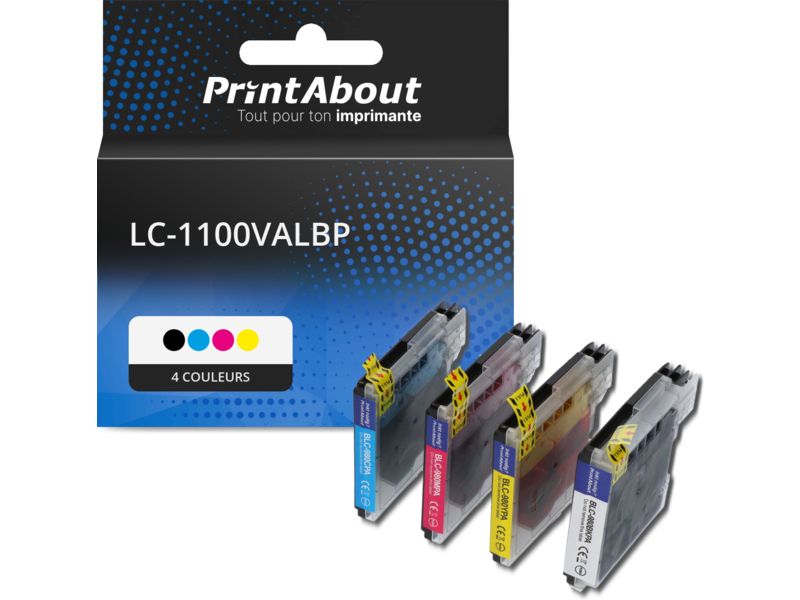 Cartouche compatible Brother LC-1100VALBP - 4 couleurs - Multipack