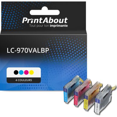 Cartouche compatible Brother LC-970VALBP - 4 couleurs - Multipack