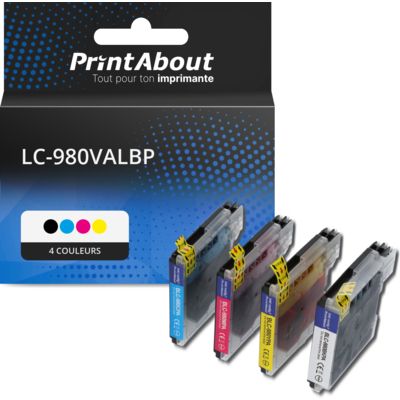 Cartouche compatible Brother LC-980VALBP - 4 couleurs - Multipack