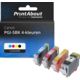 Cartouche compatible Canon PGI-5BK 4-kleuren - 4 couleurs - Multipack