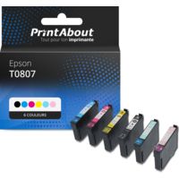 Cartouche compatible Epson T0807 - 6 couleurs - Multipack