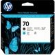 HP 70 (C9404A) - Noir + cyan - Tête d'impression