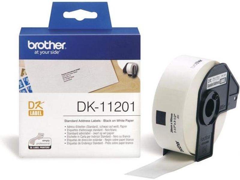 Brother DK-11201 Etiket Zwart op wit (29 mm x 90 mm)