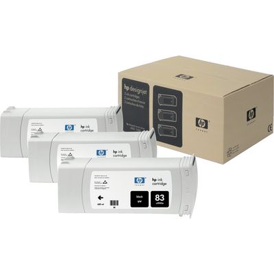 HP 83 (C5072A) Cartouche d'encre 3x UV noir - Multipack
