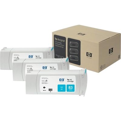 Cartouche d'encre HP 83 (C5073A) 3x UV Cyan - Multipack