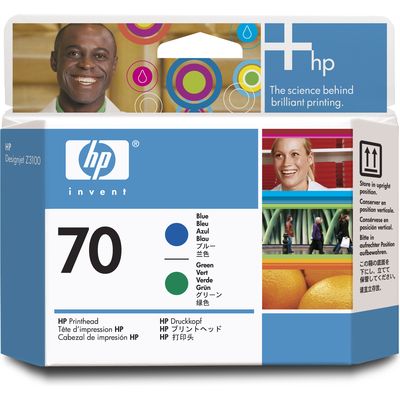 HP 70 (C9408A) - Bleu + vert - Cartouche d'encre