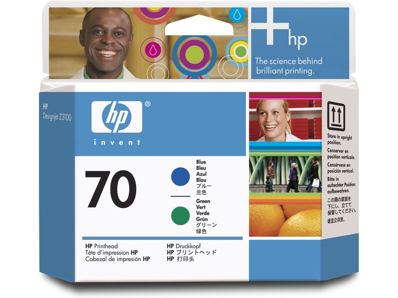 HP 70 (C9408A) Inktcartridge Blauw + groen