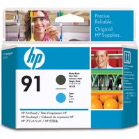 HP 91 (C9460A) - Noir mat + cyan - Cartouche d'encre