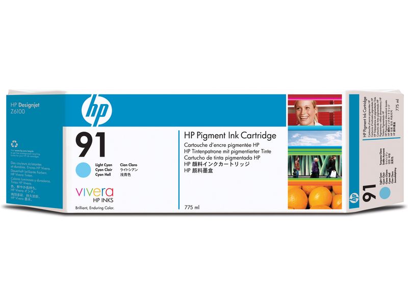 HP 91 (C9470A) Inktcartridge Licht-cyaan