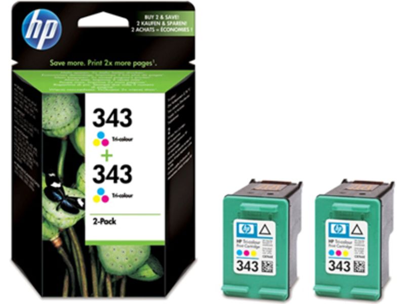 HP 343 (CB332EE) Inktcartridge 2x 3-kleuren - Multipack