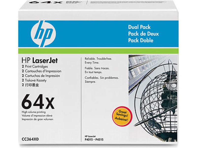 Toner HP 64X (CC364XD) noir haute capacité x2 - Multipack