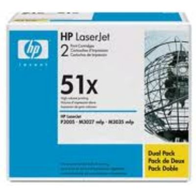 HP 51X (Q7551XD) Toner - pack de 2 - Noir - Grande capacité - Multipack