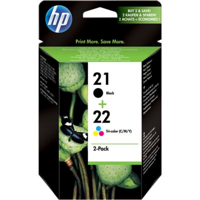 HP 21+22 (SD367AE) - Noir + 3 couleurs - Cartouche d'encre - Multipack