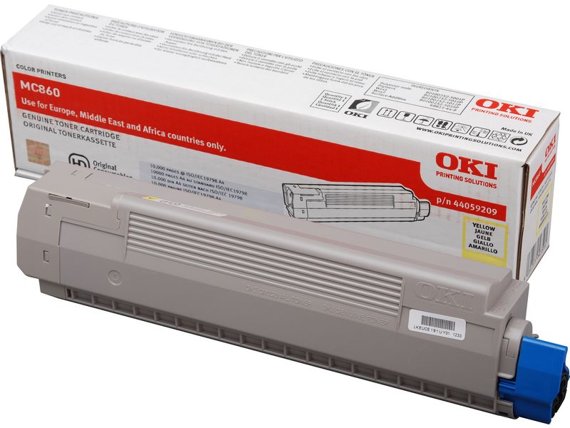 OKI - Jaune - original - cartouche de toner - pour OKI MC860cdtn, MC860cdxn, MC860dn