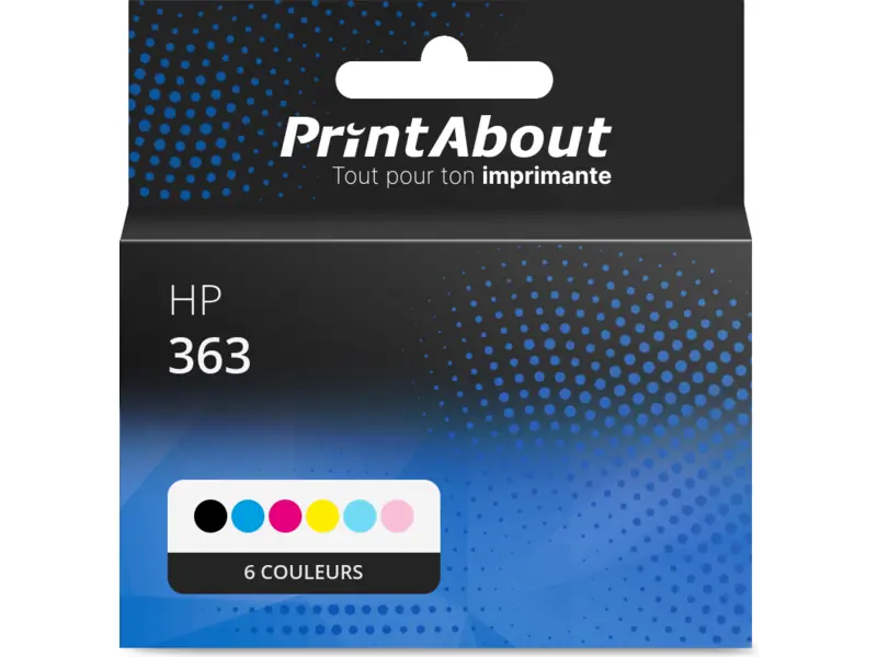 Lot De 6 Cartouches Compatibles HP-363 - 6 Couleurs, Génériques, Neuves Sous Blister