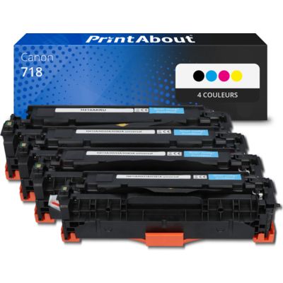 Toner compatible Canon 718  - 4 couleurs - Multipack