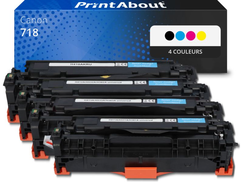 Toner compatible Canon 718 - 4 couleurs - Multipack