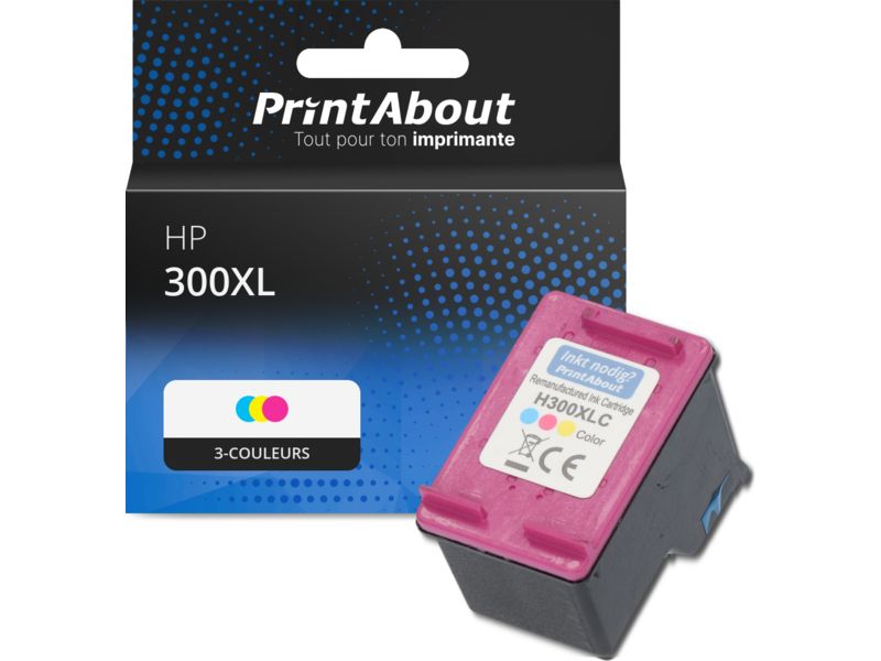 Cartouche compatible HP 300XL (CC644EE) - 3-couleurs - Grande capacité