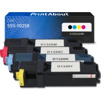 Toner compatible Dell 593-10258 (DT615) - 4 couleurs - Multipack