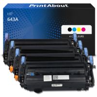 Toner compatible HP 643A (Q5950A) - 4 couleurs - Multipack