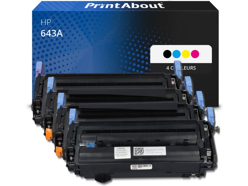 Toner compatible HP 643A (Q5950A) - 4 couleurs - Multipack
