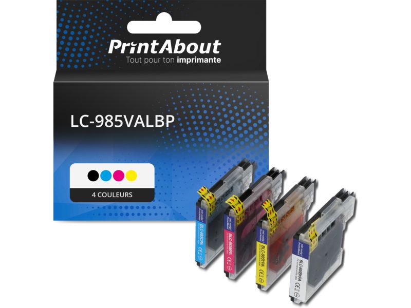 Cartouche compatible Brother LC-985VALBP - 4 couleurs - Multipack