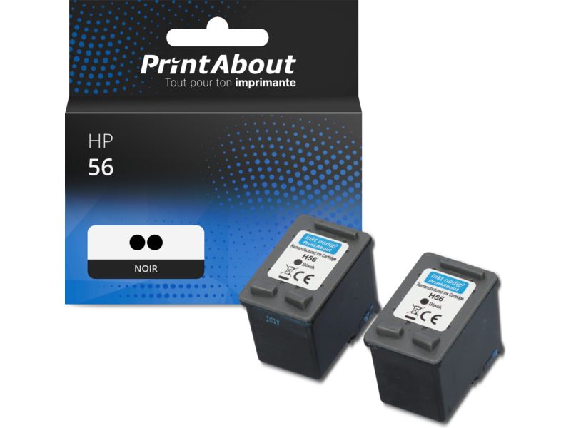 Cartouche compatible HP 56 (C6656AE) - Noir - Multipack
