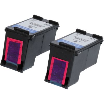 Cartouche compatible HP 350XL (CB336EE) - 2x Noir - Grande capacité - Multipack
